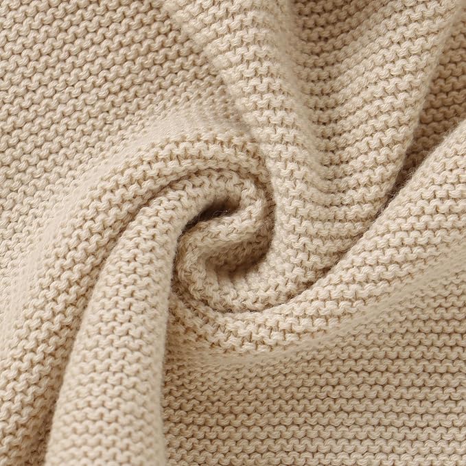 LAWKUL Bunny Lovey Baby Blanket Soft Cuddly Security Blanket Knit Snuggle Comfort for Newborns Toddler Boy Girl Camel 16x16in