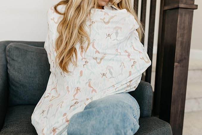 Copper Pearl Multi-Use Cover: Car Seat & Stroller Cover for Sun - Stretchy Fabric, All-Season Use, Stylish Designs, Easy Access for Moms - Coral