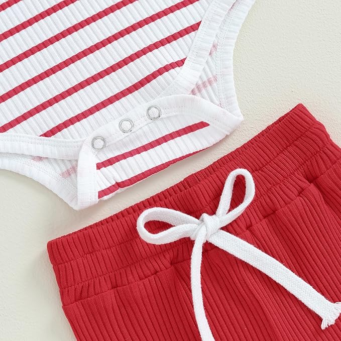 Newborn Baby Boy Girl Clothes Ribbed Knitted Long Sleeve Romper Pants Solid Cotton Infant Fall Winter Outfits 2Pcs