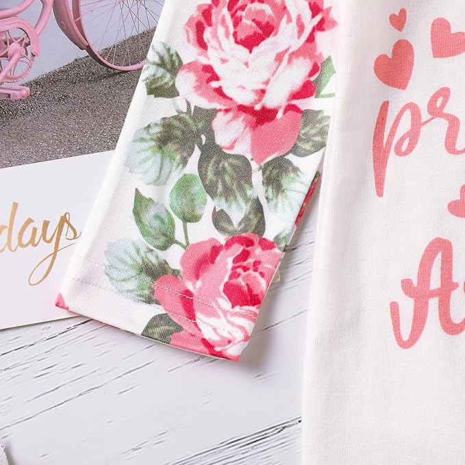 GRNSHTS Newborn Baby Girl Romper Infant Letter Print Jumpsuit Floral Bodysuit+Hat+Headband+Gloves Coming Home Clothes Outfits