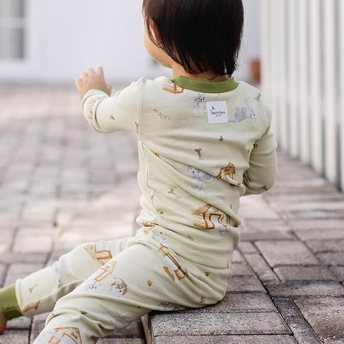 Burt's Bees Baby Boys' 2-Piece Long Sleeve Tee and Pants Organic Cotton Pajama Set