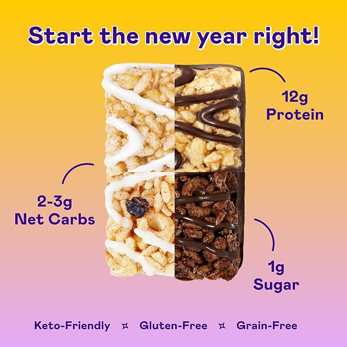 MAGIC SPOON Treats - High Protein Bars, Low Carb, Keto Friendly, 1g of Sugar, Gluten Free, Crispy Treat Cereal Bar, On-The-Go Healthy Snack (4 each of Marshmallow, Chocolate PB, Blueberry Muffin, Double Chocolate)