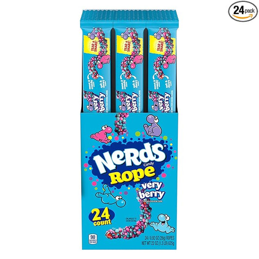 Nerds Rope Candy, Very Berry, 0.92 Ounce Ropes (Pack of 24)
