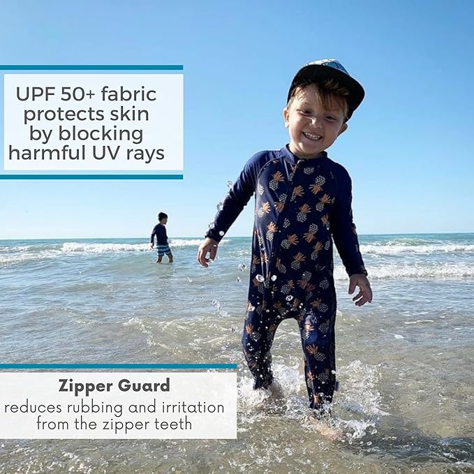 SwimZip Boys' Long-Sleeve UPF 50+ Swimsuit for Baby, Toddler, & Little Boys