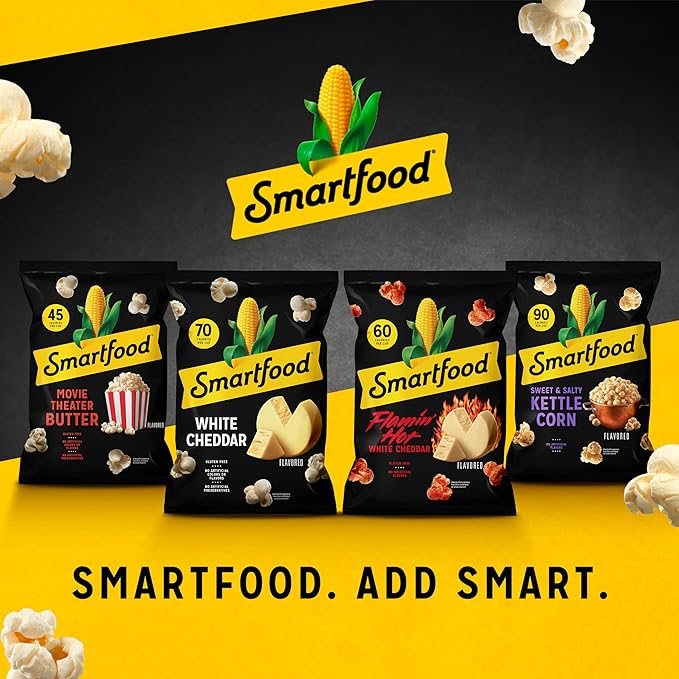 Smartfood Popcorn, White Cheddar, 0.625 Ounce (Pack of 40)
