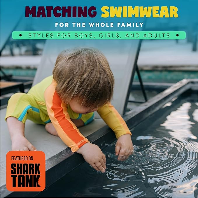 SwimZip Boys' Long-Sleeve UPF 50+ Swimsuit for Baby, Toddler, & Little Boys