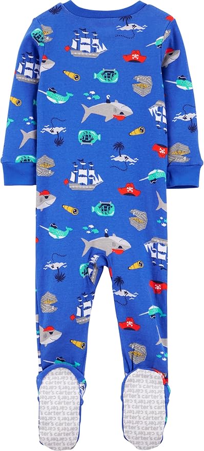Simple Joys by Carter's Toddlers and Baby Boys' Snug-Fit Footed Cotton Pajamas, Pack of 3