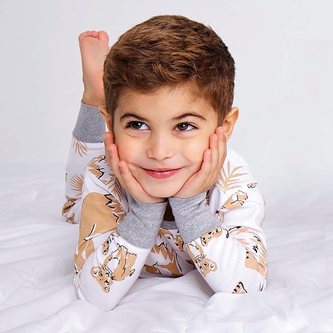 HonestBaby 2-Piece Pajamas Sleepwear Pjs 100% Organic Cotton for Baby, Toddler, Kids, Boy