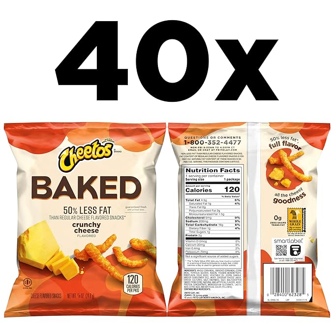Baked, Cheetos Crunchy, 0.875 Ounce (Pack of 40)