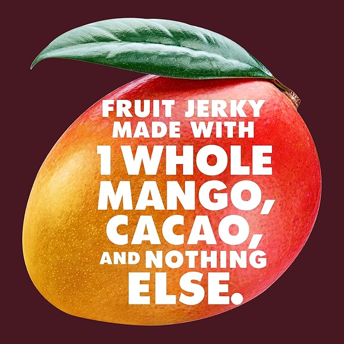 SOLELY - Organic Mango Chocolate Drizzled Fruit Jerky - 1 Individually Wrapped Fruit Strip - Fruit Leather Made from Dried Fruit - Healthy Snacks for Adults & Kids - Vegan - 0.8oz (23g)