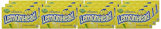 Lemonhead Hard Lemon Candy, 5 Ounce Movie Theater Candy Boxes (Pack of 24)