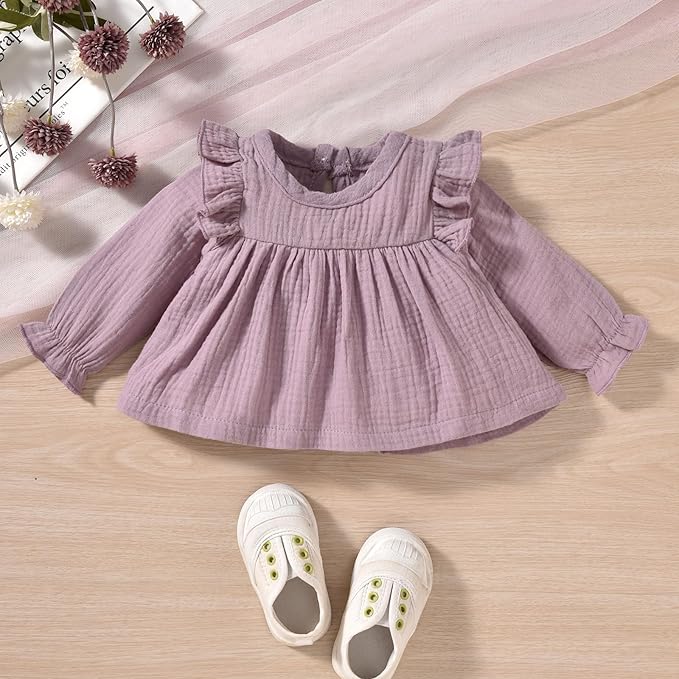 HINTINA Infant Baby Girl Long Sleeve Fall Winter Outfits With Headband