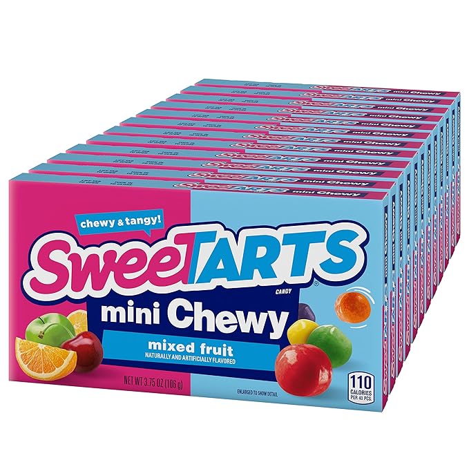 SweeTARTS Mini Chewy Candy, 3.75 Ounce Theater Candy Boxes (Pack of 24)