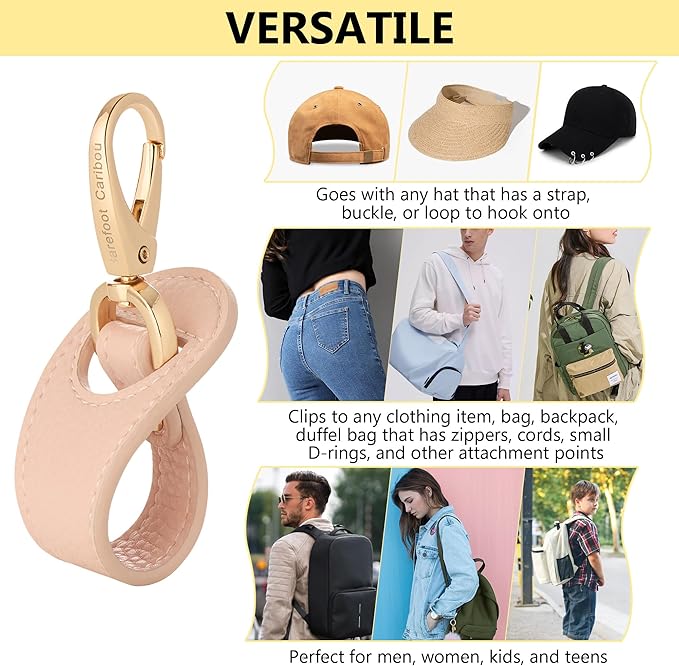 Hat Clip for Travel, Hands-Free Bag, Backpack, Purse, and Hiking Gear Clip-on Holder Strap for Baseball, Snapback, and Ponytail Caps