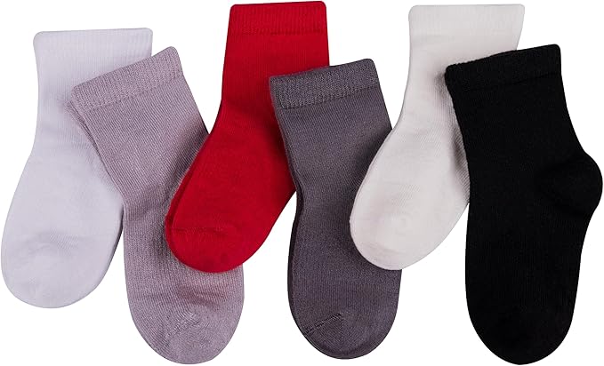 Luna Seamless-Toe Viscose from Bamboo Crew Socks - Soft Eco-Friendly 6-Pack Baby & Toddler Socks