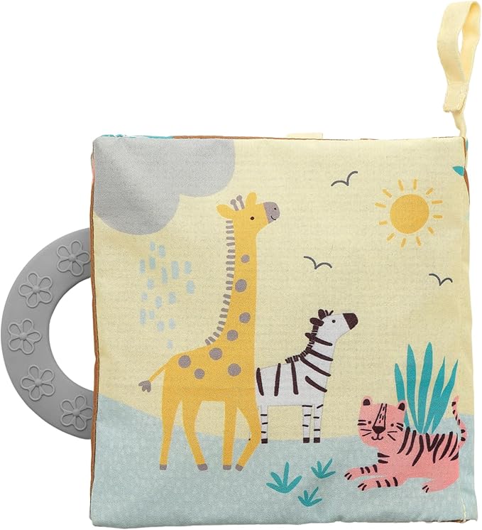 Lambs & Ivy Jungle Friends Developmental Soft Book & Elephant Plush Toy Gift Set