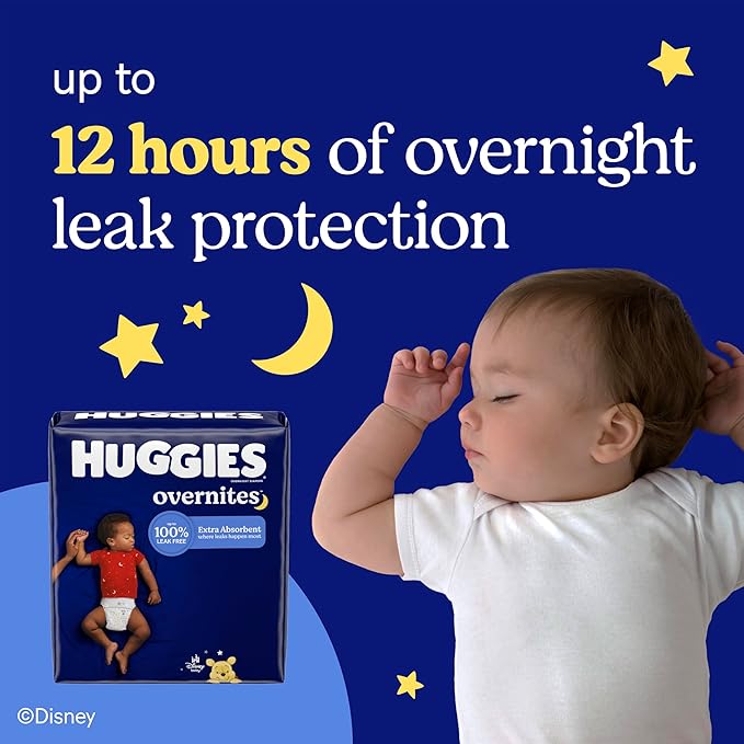 Huggies Size 7 Overnites Baby Diapers: Overnight Diapers, Size 7 (41+ lbs), 60 Ct, Packaging May Vary