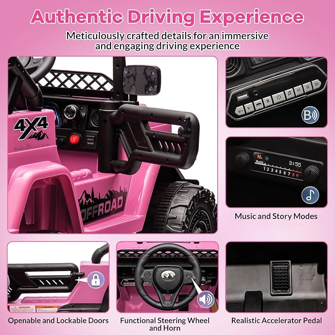 GarveeLife Kids Ride On Toy, Coral Pink