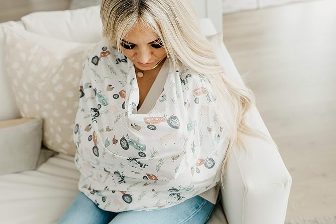 Jo Copper Pearl Multi-Use Cover: Car Seat, Nursing & Stroller Cover - Stretchy Fabric, All-Season, Stylish Designs, Easy Mom Access