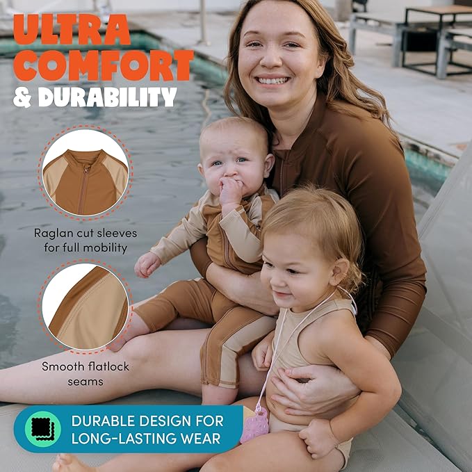 SwimZip Boys' Long-Sleeve UPF 50+ Swimsuit for Baby, Toddler, & Little Boys