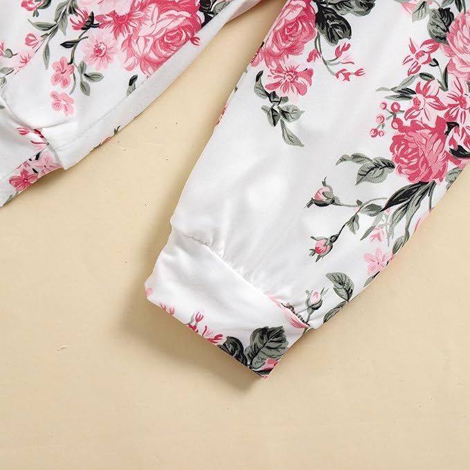 Baby Girls Clothes Ribbed Romper Bodysuit Pants Headband Set Fall Winter Outfits