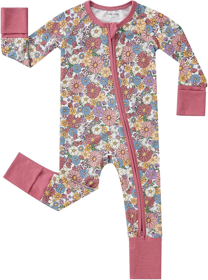 pureborn Baby Infant Boys Girls Sleeper Snug Fit Viscose from Bamboo Pajamas 0-24 Months