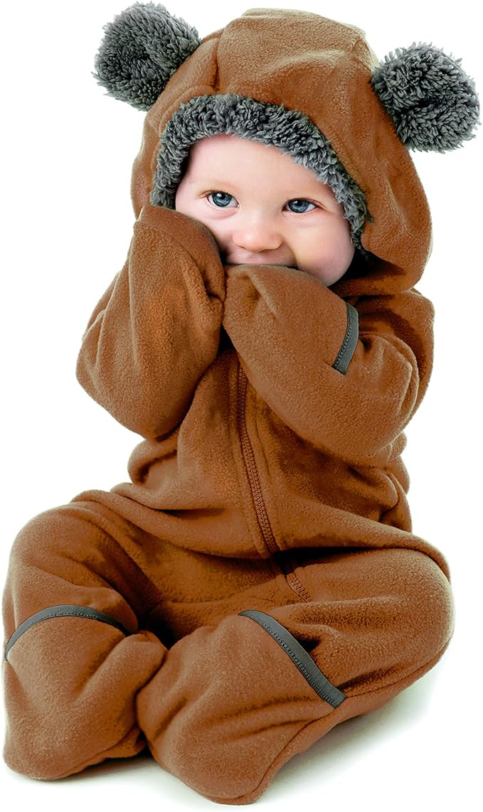 Cuddle Club Fleece Baby Bunting Bodysuit with Hood, Convertible Mittens & Booties, Car Seat Friendly, Soft & Warm, Easy Zip