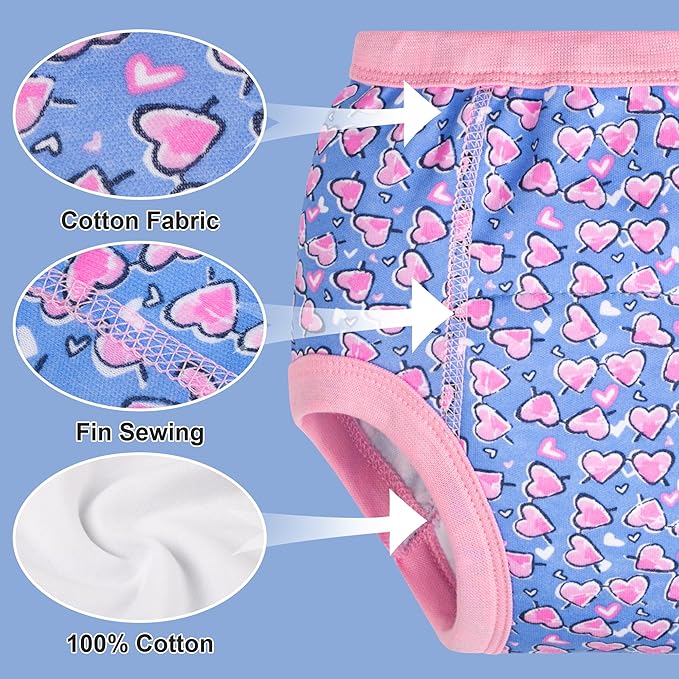 BIG ELEPHANT 6-Pack Potty Training Pants – 100% Cotton Absorbent Toddler Underwear for Boys and Girls (12M-10Y)
