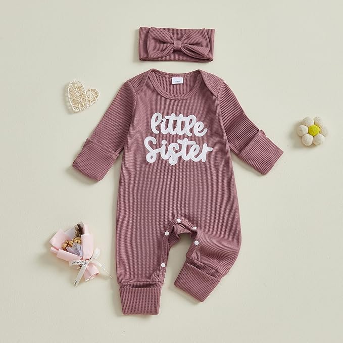 Newborn Girl Clothes Baby Girl Coming Home Outfit Zipper One-piece Outfits Ruffle Footie Bodysuit Jumpsuit Headband