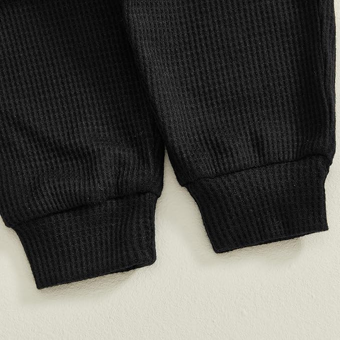 Kupretty Baby Boy Clothes 3 6 12 18 Months Fall Winter Outfit Mama's Boy Embroidery Waffle Long Sleeve Romper Pants Set