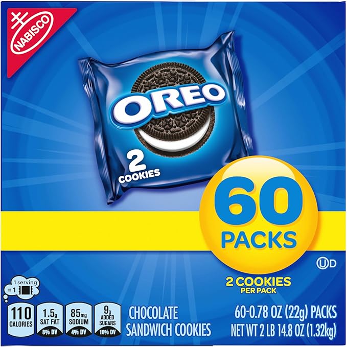 OREO Chocolate Sandwich Cookies, 60 Snack Packs (2 Cookies Per Pack)