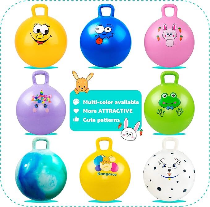 EVERICH TOY Hopper Ball, Clouds Hopping Toys for Kids, 22 Inch Bouncy Ball with Handle, Inflatable Bouncing Hoppity Hop Toys for Boys and Girls Gifts