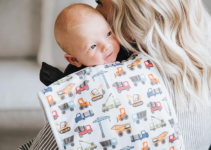 Copper Pearl Premium Baby Burp Cloths - 3-Pack Large Cotton Burp Cloths, Extra Soft Spit Up Rags with 3 Absorbent Layers, Perfect for Baby Boy Gifts (21" x 10" Size, Diesel Set)