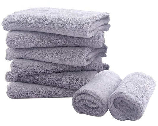 8 Pack Burp Cloths for Baby - 20" by 10" Ultra Absorbent Burping Cloth, Hand Washcloths, Newborn Towel - Milk Spit Up Rags - Burpy Cloths for Unisex, Boy, Girl - Burp Cloths Set (Grey)