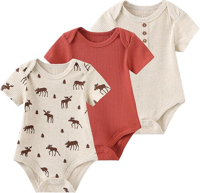 Baby Bodysuit Boy Girl Clothes Soft Newborn Infant Outfit Short Sleeve Romper