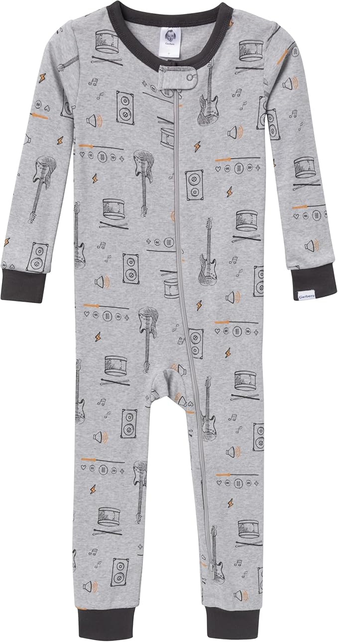 Gerber Baby-Boys 3-Pack Snug Fit Footless One-Piece Cotton Pajamas
