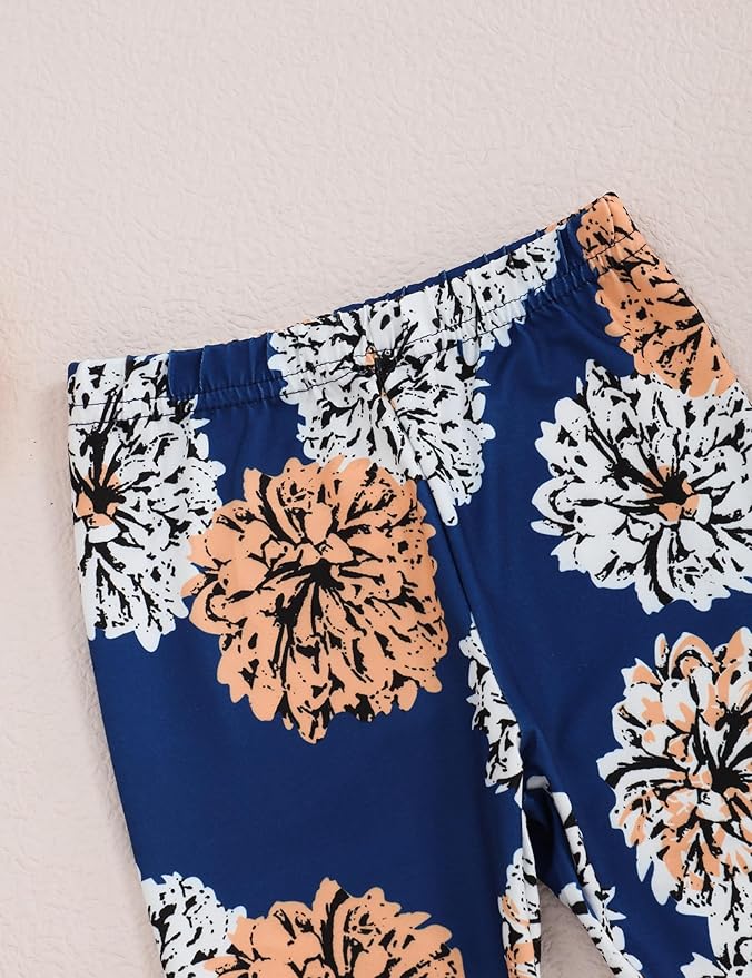 oklady Toddler Baby Girl Clothes Solid Color Ruffle Tops Floral Pants with Headband Fall Winter Cute Girl Outfits