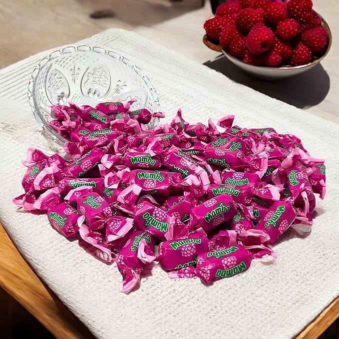 Raspberry Mamba Fruit Chews, 1 Lb. Bag – Individually Wrapped – Juicy Chews Perfect For Holidays, Pinatas, Christmas Stockings, Goody Bags, And Parties – Approx. 80 Pieces