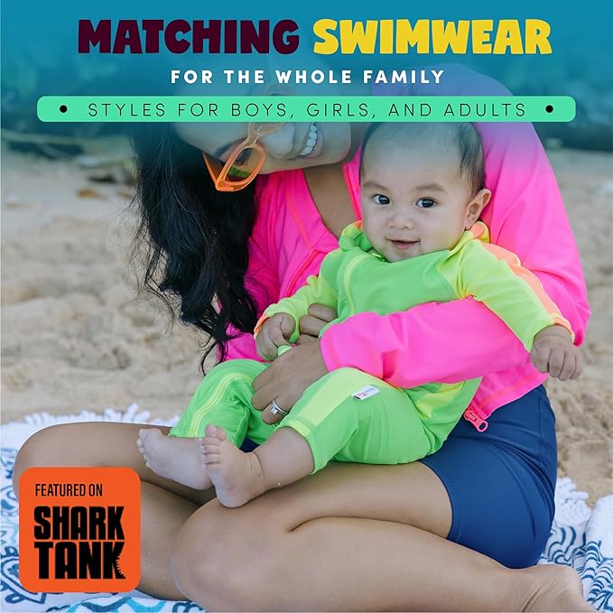 SwimZip Boys' Long-Sleeve UPF 50+ Swimsuit for Baby, Toddler, & Little Boys