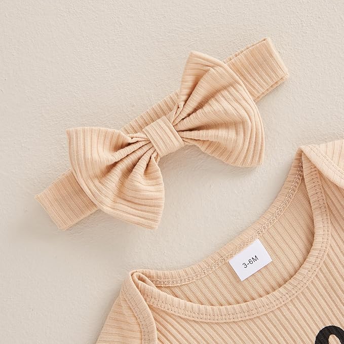 Newborn Girl Clothes Baby Girl Coming Home Outfit Zipper One-piece Outfits Ruffle Footie Bodysuit Jumpsuit Headband