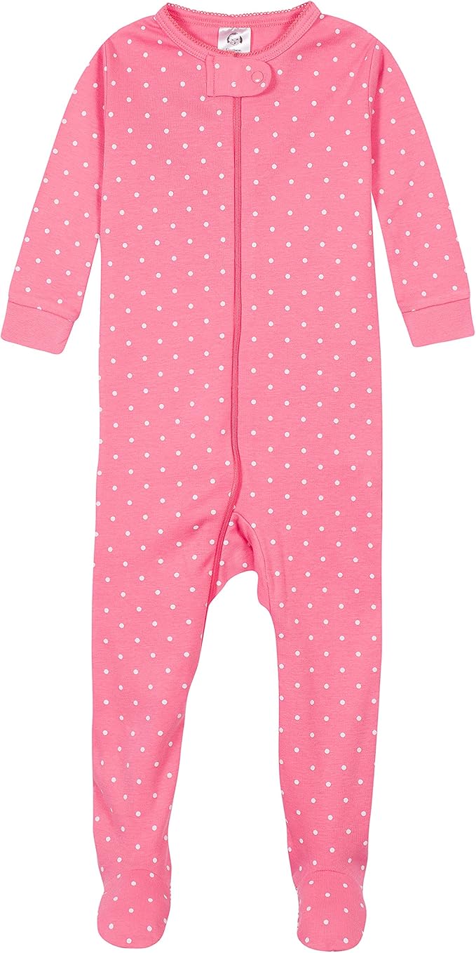 Gerber Baby Girls' 2-Pack Footed Pajamas