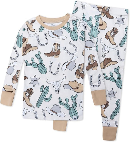 HonestBaby 2-Piece Pajamas Sleepwear Pjs 100% Organic Cotton for Baby, Toddler, Kids, Boy