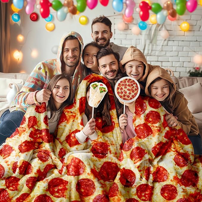 Lhedon Gifts for Men Pizza Blanket Adult Size 71 Inch, Graduation Gifts for Men and Women, from Son, Pepperoni Pizza Food Blanket for Adult, Flannel Throw Blanket Funny Gifts for Boyfriend