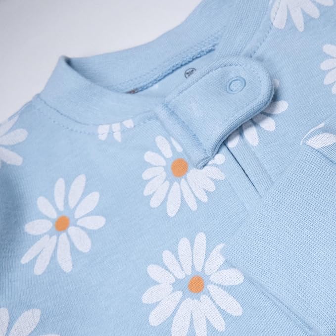 HonestBaby Non-Slip Footed Pajamas One-Piece Sleeper Zip-Front Pjs 100% Organic Cotton for Baby Girls