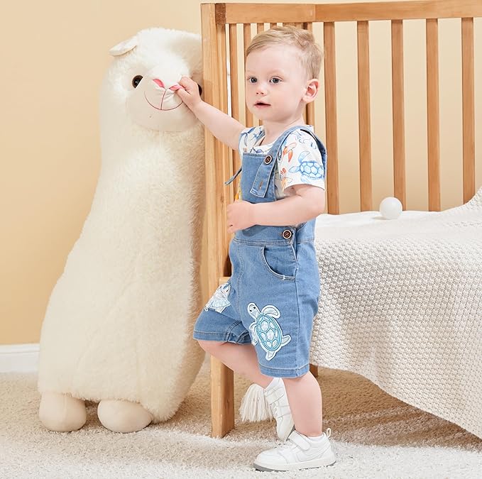 Cute Baby Boy Clothes Suit Toddler Boys' Striped long Sleeve T-Shirt+Denim Overalls Jumpsuit Pants Outfits Sets