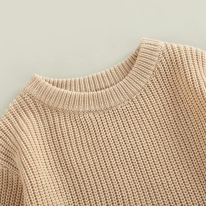 FYBITBO Baby Girl Boy Sweater Knit Oversized Pullover Sweatshirt Romper Onesie Warm Fall Winter Clothes Outfit Newborn