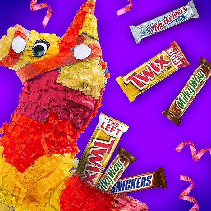 SNICKERS, TWIX, MILKY WAY & 3 MUSKETEERS Individually Wrapped Variety Pack Full Size Milk Chocolate Halloween Candy Bars Assortment, 33.31 oz, 18 Bars Bulk Candy Box