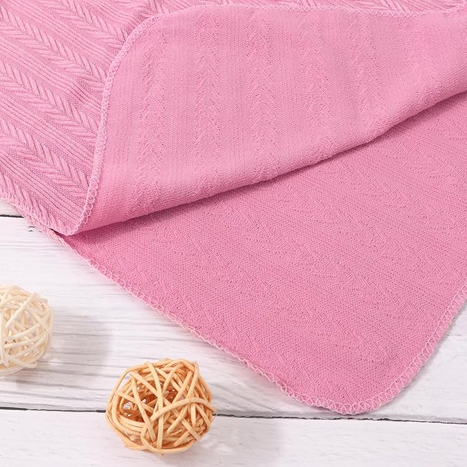 Newborn Receiving Blanket with Bow Hat Mittens Wooden Card Set Wheat-Pattern Newborns Toddler Baby Boy Girl Nursery Swaddle Wrap