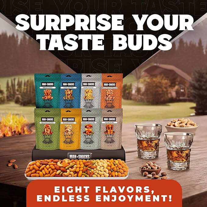 Nuts Gift Basket for Men | 8 Delicious Flavors of Gourmet Nuts | For Men, Dad, Husband, Son | Gift Box