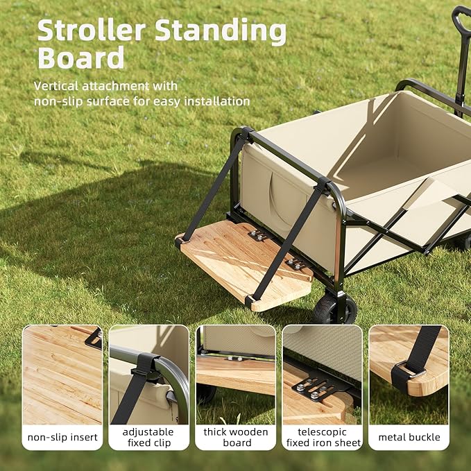 Stroller Wagon Standing Board - Stand Up Attachment with Slip-Resistant Surface for Toddlers Suitable for All 2-Seat & 4-Seater Wagon Strolle Accessories (Style 1)